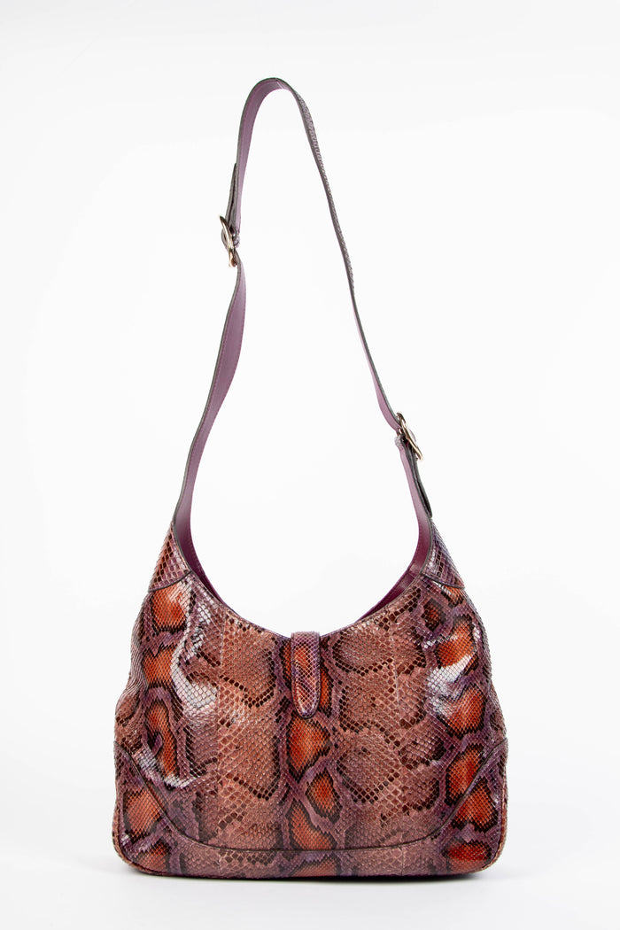 SUPER RARE Gucci Purple Python Leather Jackie Shoulder Bag
