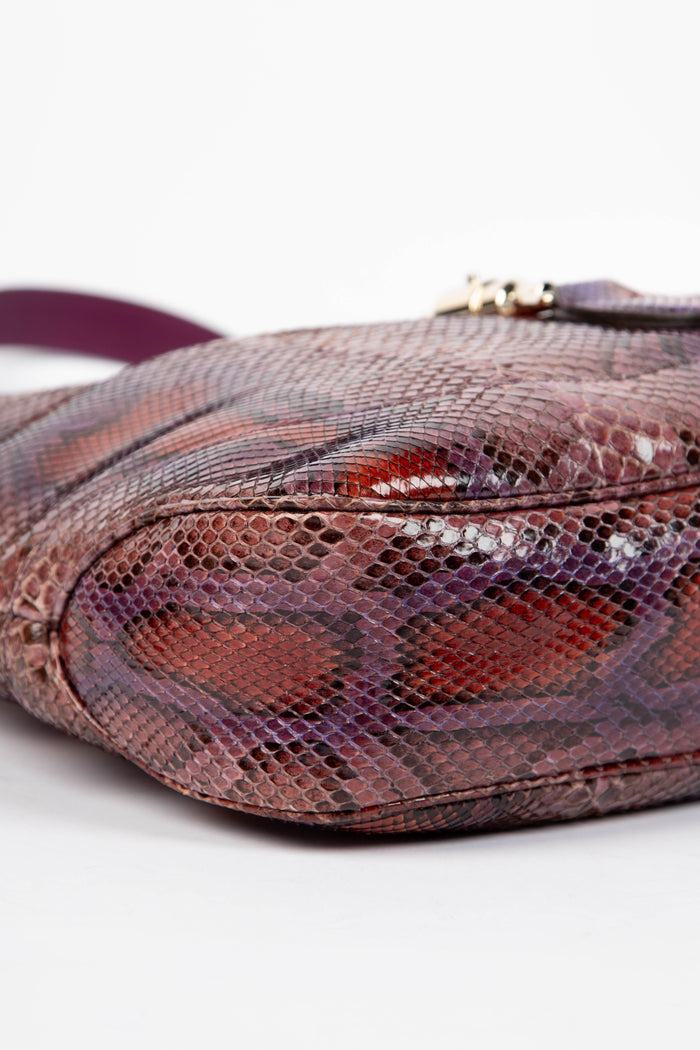 SUPER RARE Gucci Purple Python Leather Jackie Shoulder Bag
