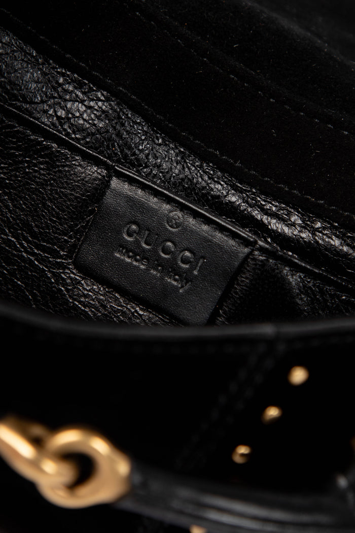 RARE Tom Ford Gucci Black Suede Studded Horsebit Shoulder Bag