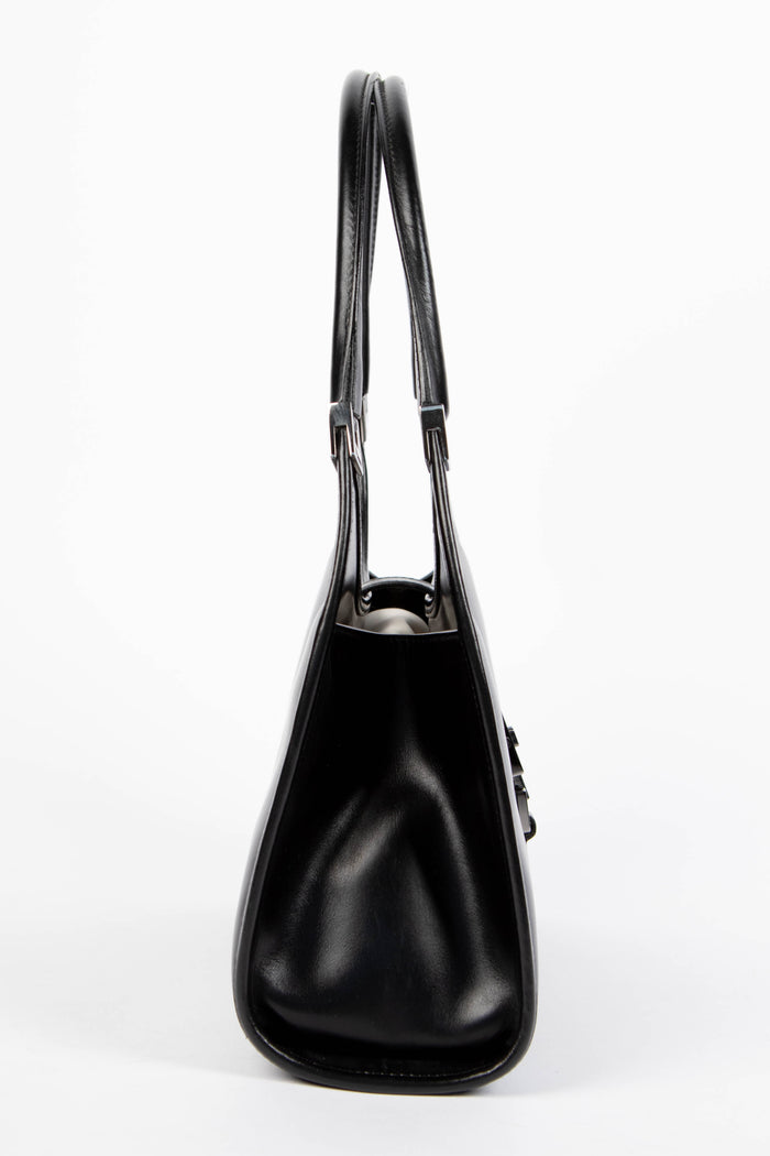 Vintage Gucci Black Leather Bardot Jackie Shoulder Bag