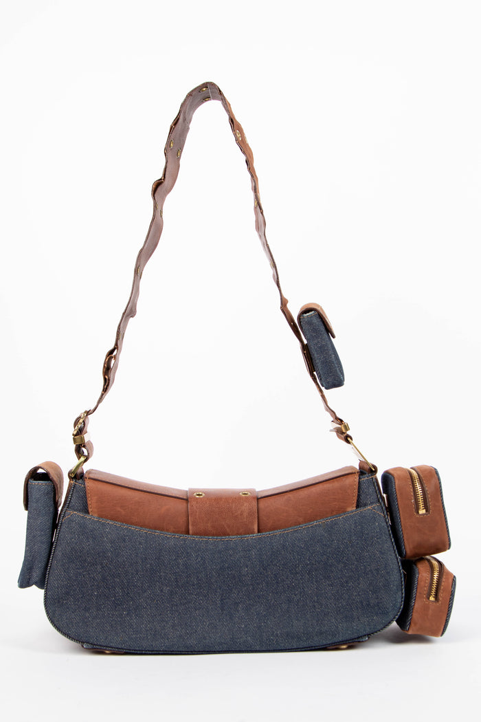 Vintage Christian Dior Denim Columbus Shoulder Bag