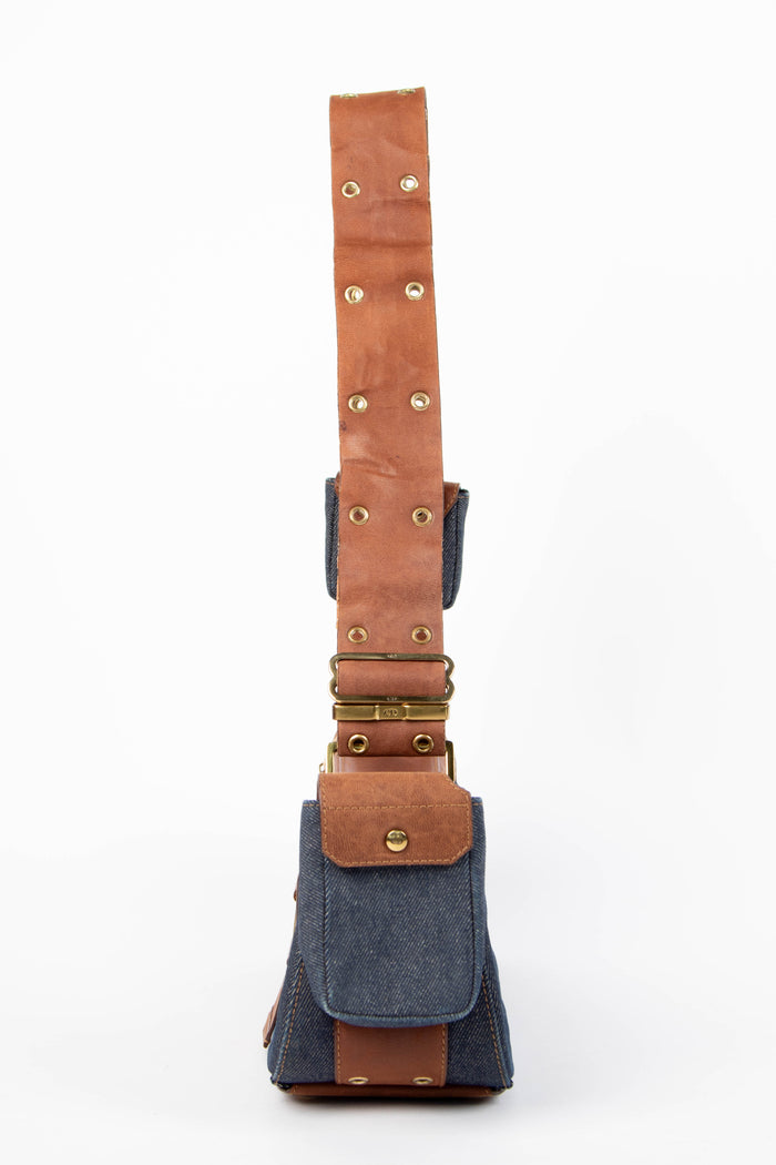 Vintage Christian Dior Denim Columbus Shoulder Bag