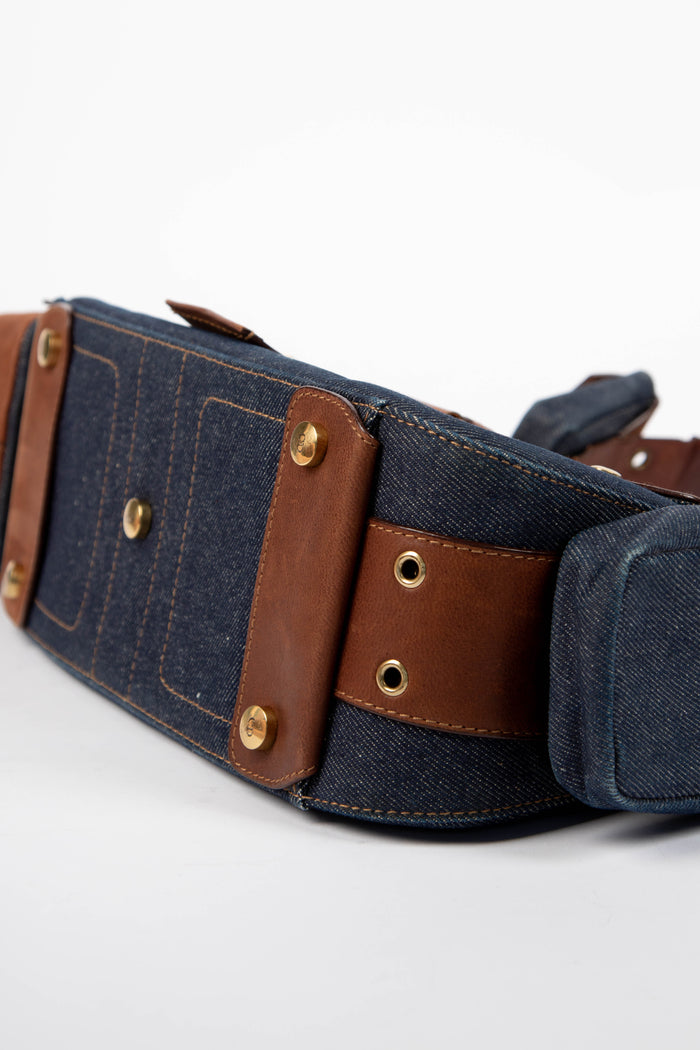 Vintage Christian Dior Denim Columbus Shoulder Bag