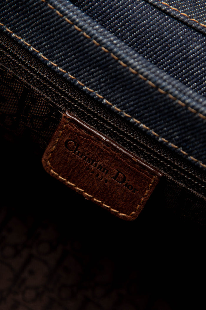 Vintage Christian Dior Denim Columbus Shoulder Bag