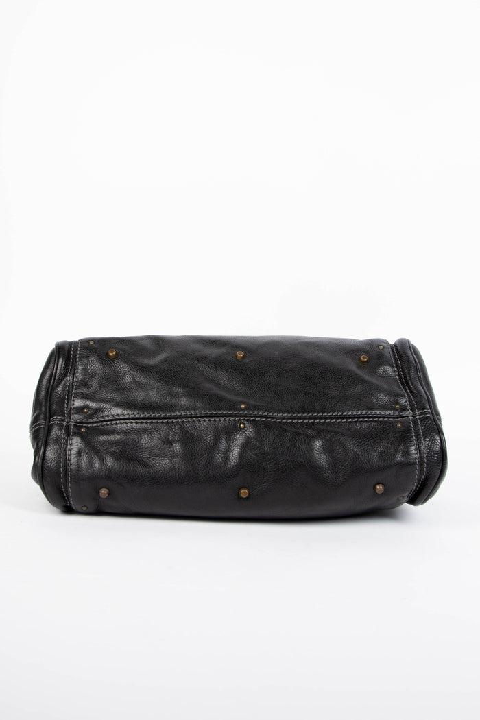 2000s Chloe Black Leather Paddington Shoulder Bag