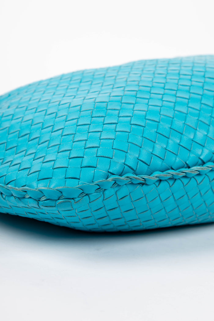 Vintage Bottega Veneta Blue Intrecciato Shoulder Bag