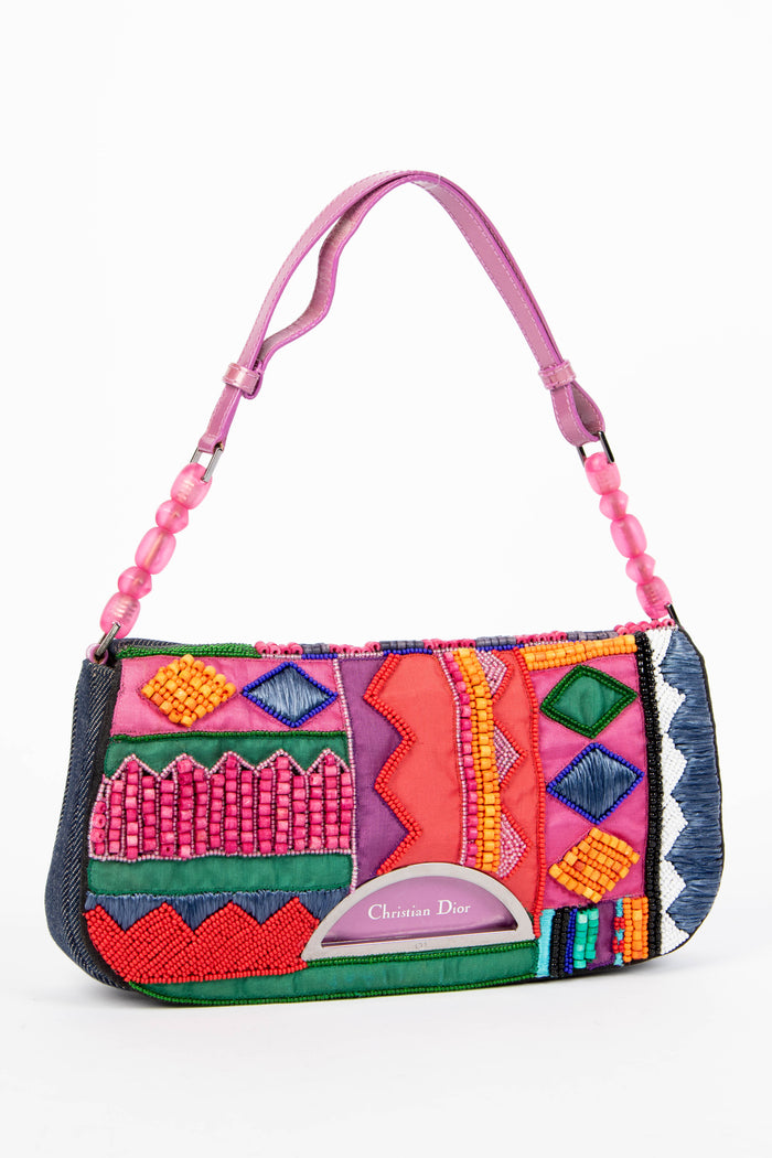 Limited Edition 2000s Christian Dior Malice Multicoloured Beaded Shoulder Bag