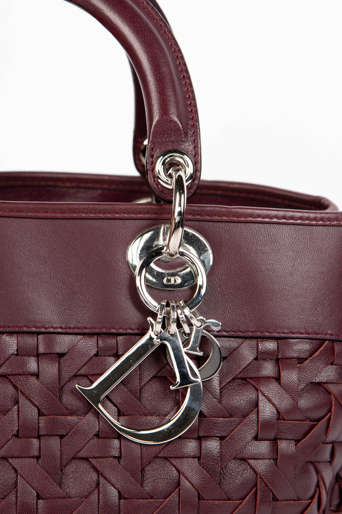 2000s Christian Dior Purple Woven Leather Avenue Tote Bag