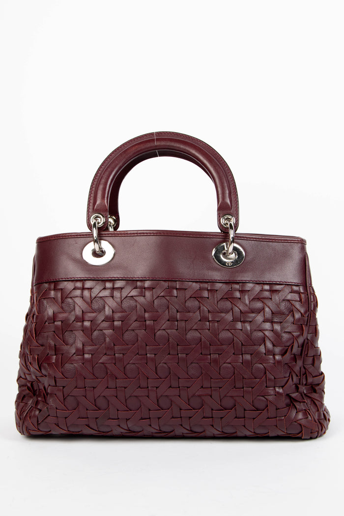 2000s Christian Dior Purple Woven Leather Avenue Tote Bag