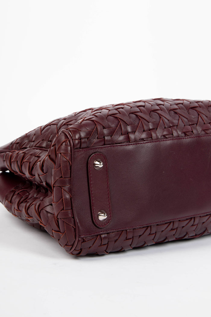 2000s Christian Dior Purple Woven Leather Avenue Tote Bag