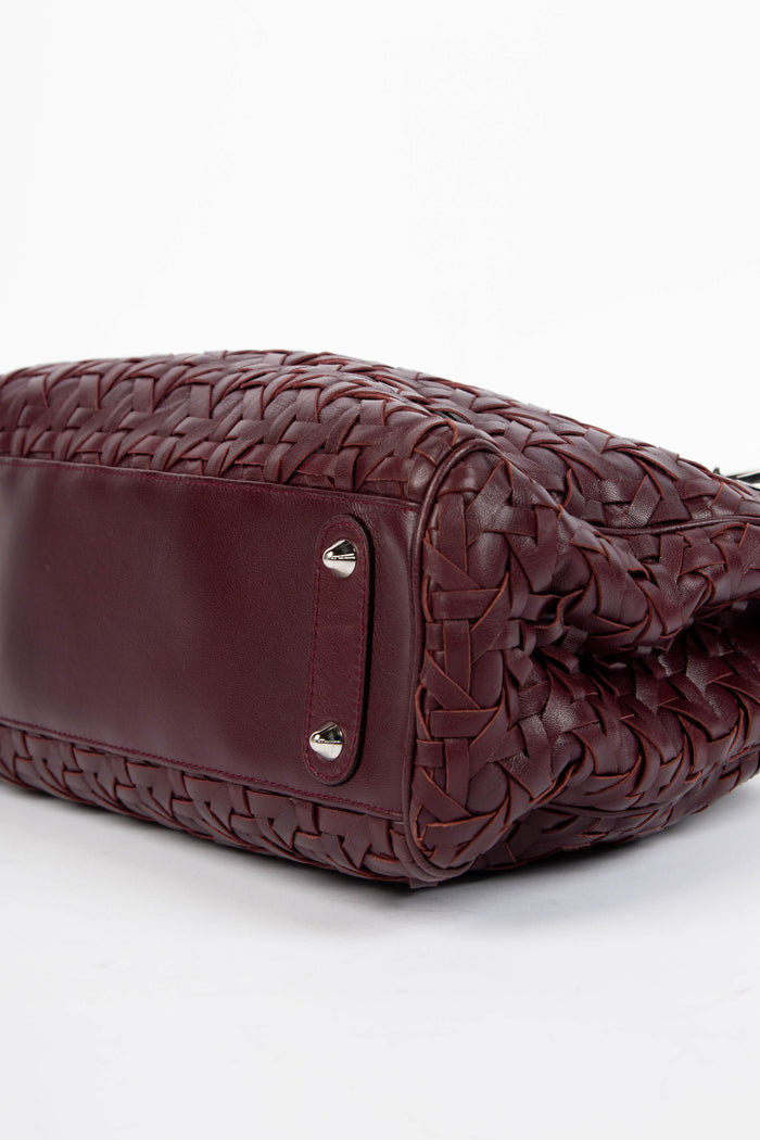 2000s Christian Dior Purple Woven Leather Avenue Tote Bag