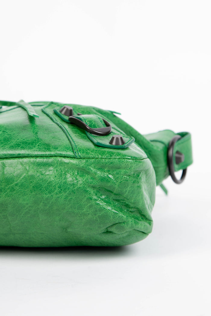 2000s Balenciaga Green Leather First City Bag