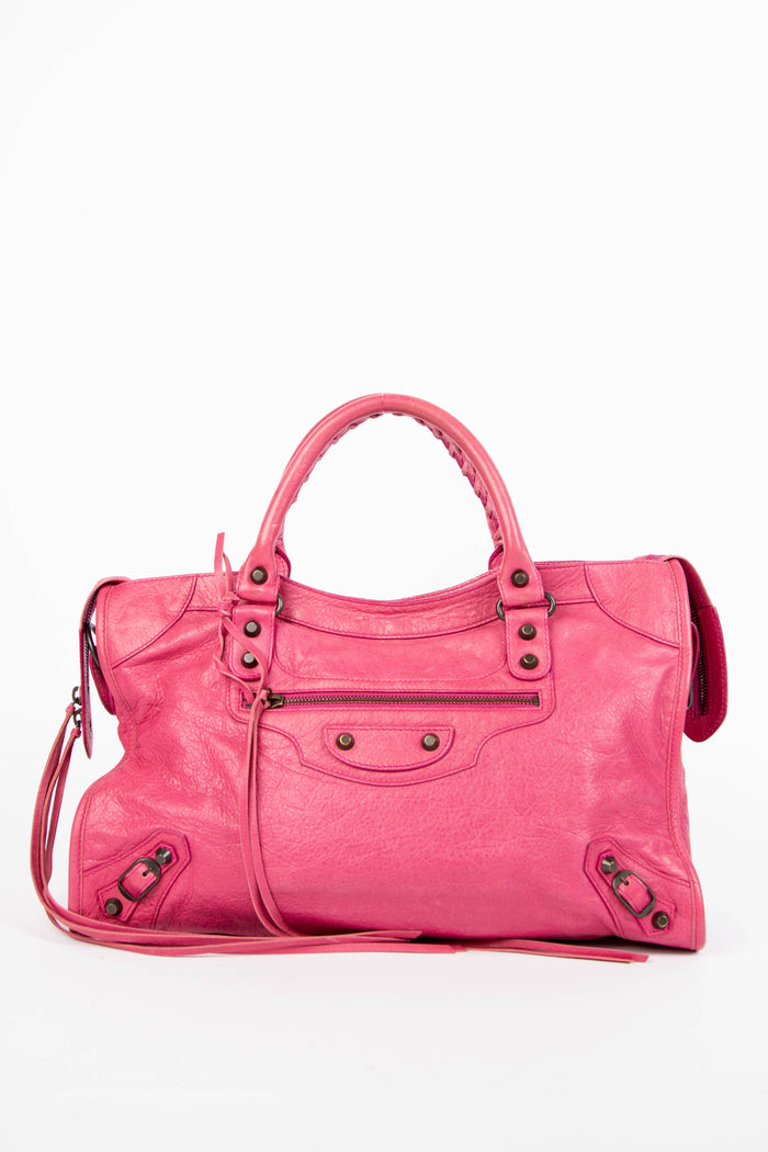 2010s Balenciaga Pink Leather City Bag