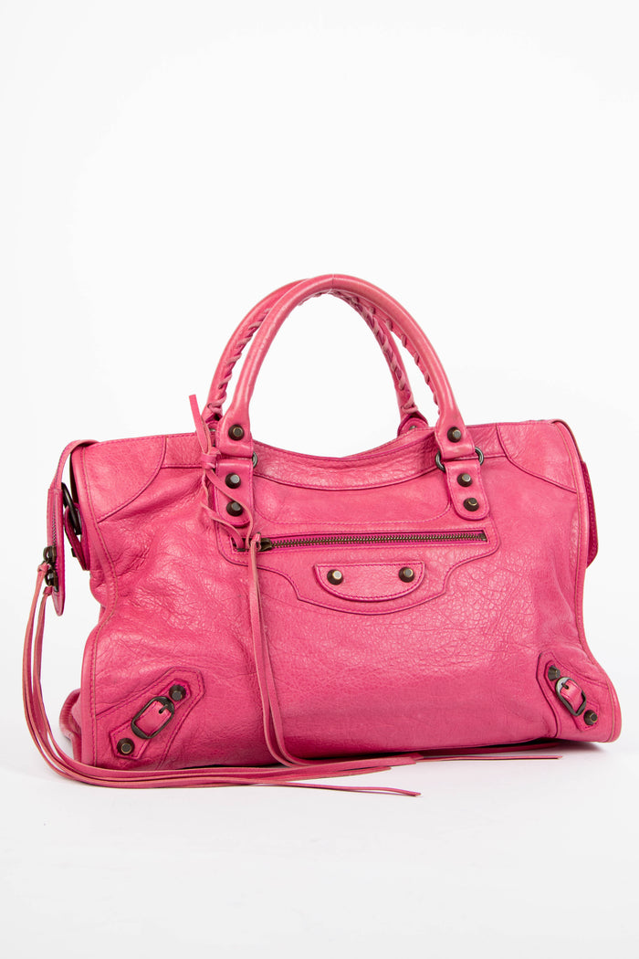 2010s Balenciaga Pink Leather City Bag