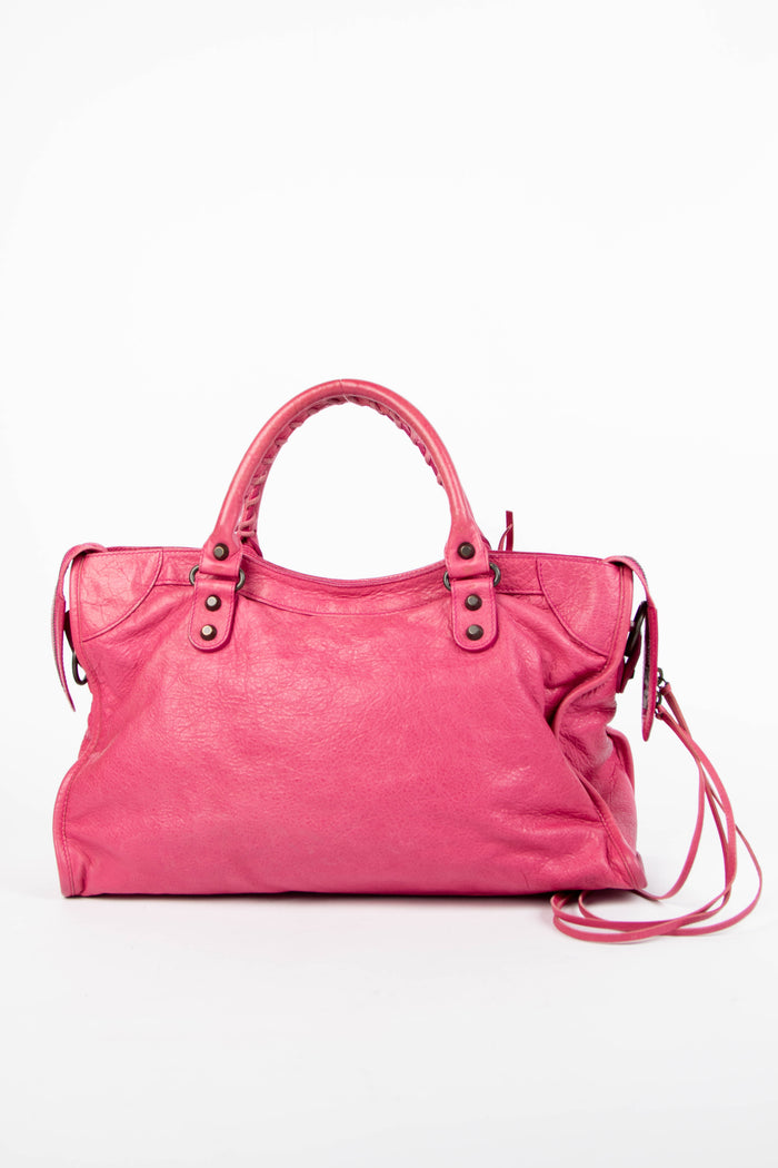 2010s Balenciaga Pink Leather City Bag