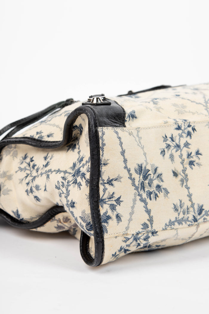 2000s Balenciaga Floral Canvas City Shoulder Bag