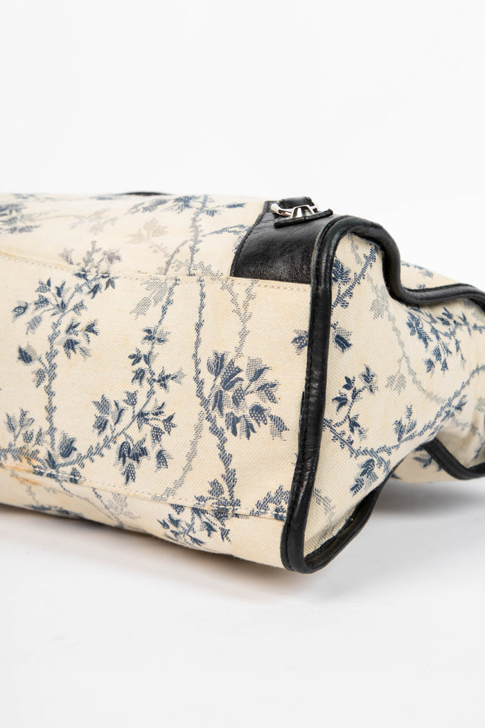 2000s Balenciaga Floral Canvas City Shoulder Bag