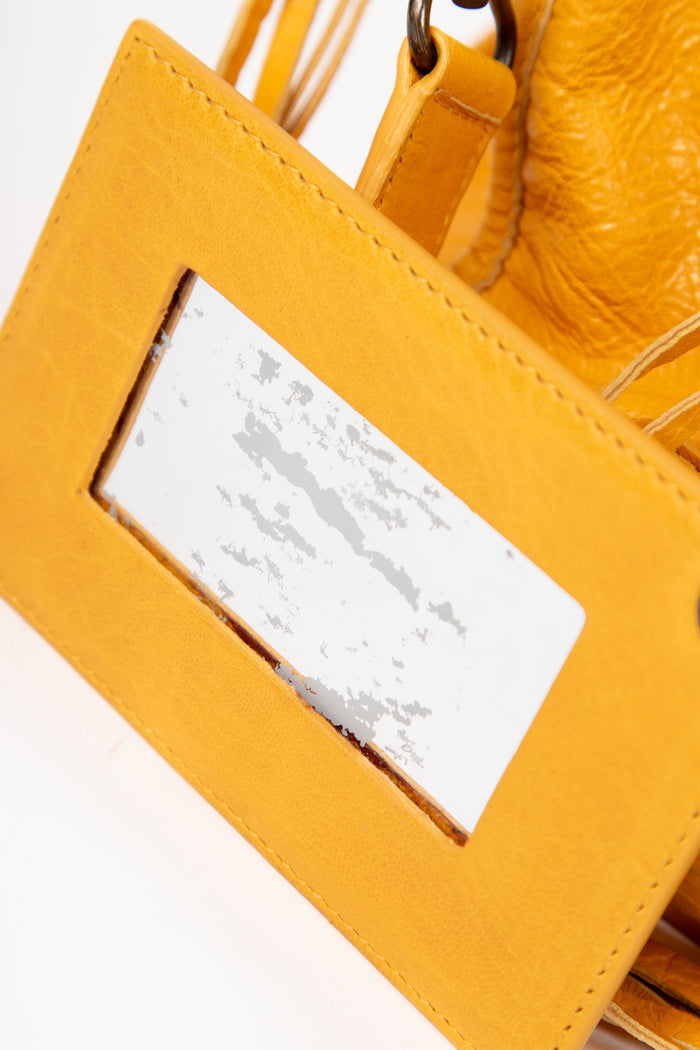 2010s Balenciaga Yellow Leather City Shoulder Bag