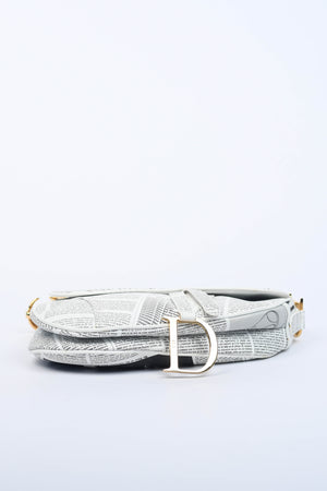 SUPER RARE Vintage Christian Dior Galliano Newspaper Saddle Shoulder Bag