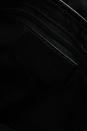 Vintage Christian Dior Black Nylon Saddle Shoulder Bag