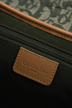 Vintage Christian Dior Green Monogram Saddle Shoulder Bag