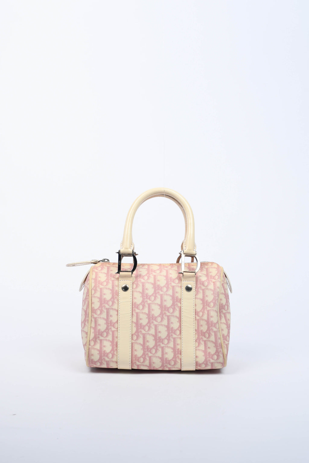 2000s Christian Dior Pink Monogram Canvas Small Boston Bag
