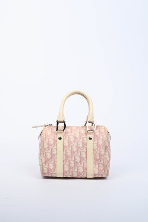 2000s Christian Dior Pink Monogram Canvas Small Boston Bag