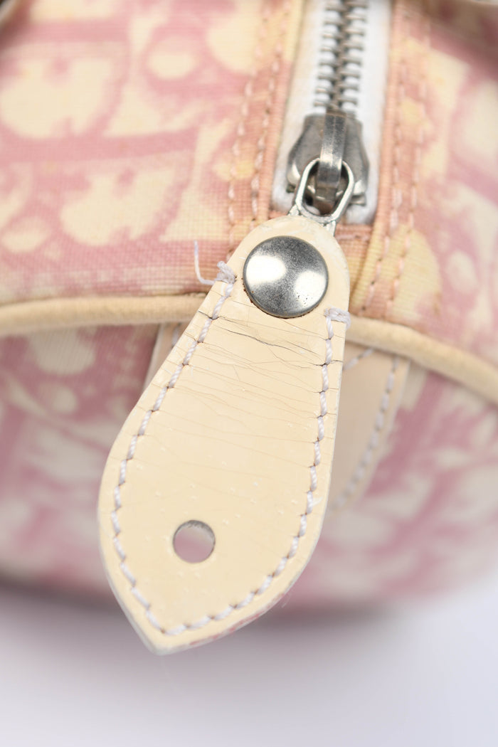 2000s Christian Dior Pink Monogram Canvas Small Boston Bag