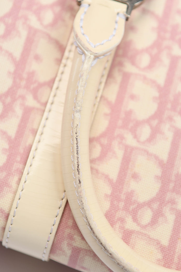 2000s Christian Dior Pink Monogram Canvas Small Boston Bag