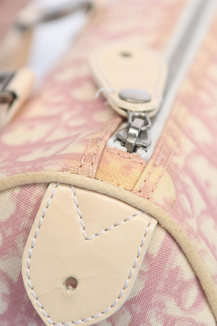 2000s Christian Dior Pink Monogram Canvas Small Boston Bag