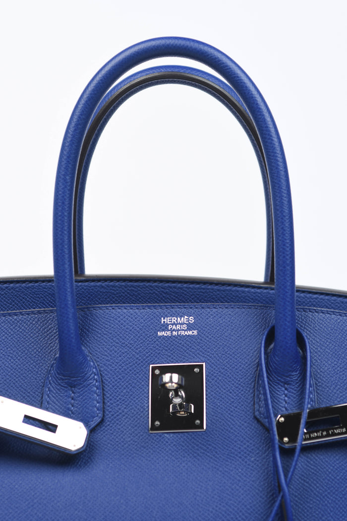 2014 Hermes Birkin 35cm in Blue France Epsom Leather with SHW