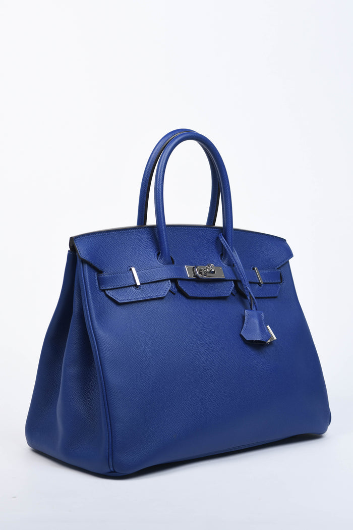 2014 Hermes Birkin 35cm in Blue France Epsom Leather with SHW