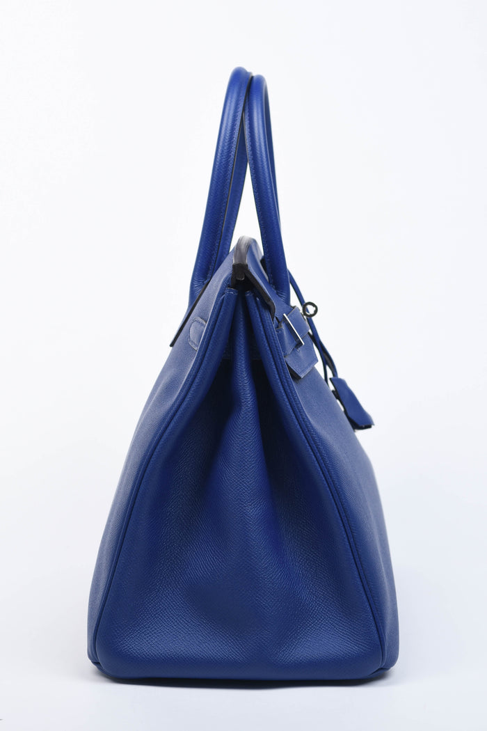 2014 Hermes Birkin 35cm in Blue France Epsom Leather with SHW