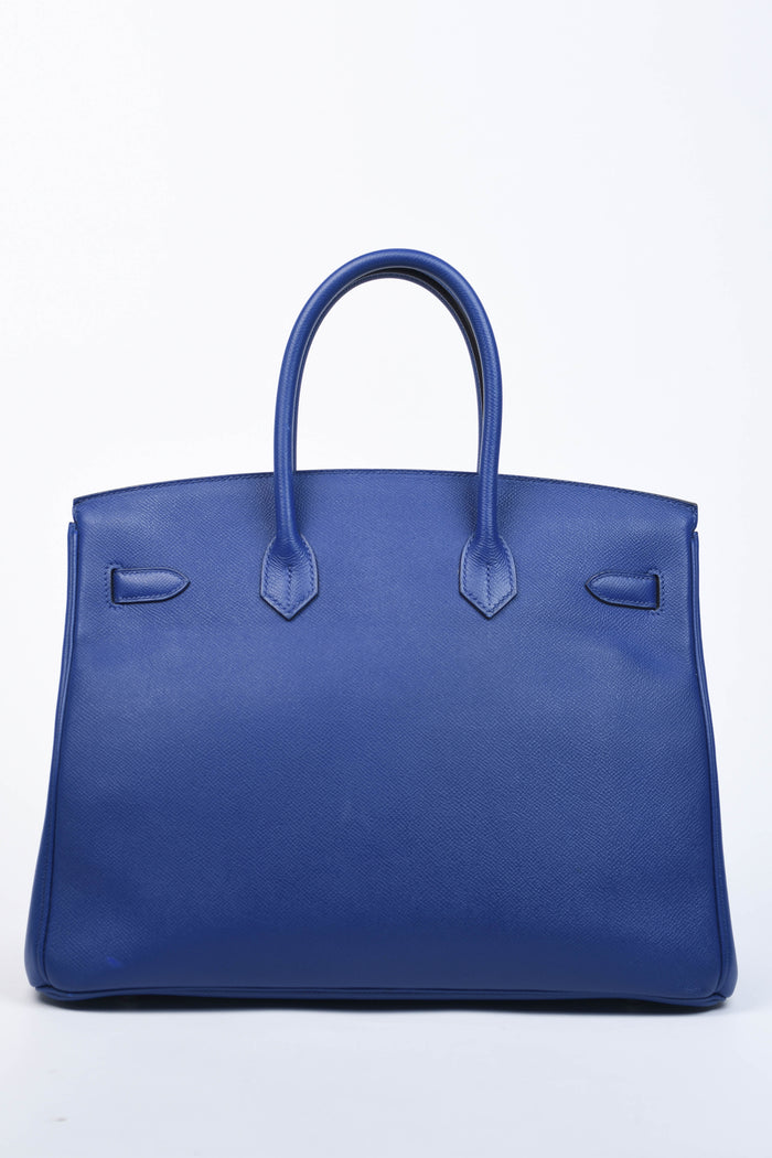 2014 Hermes Birkin 35cm in Blue France Epsom Leather with SHW