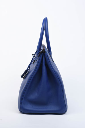 2014 Hermes Birkin 35cm in Blue France Epsom Leather with SHW