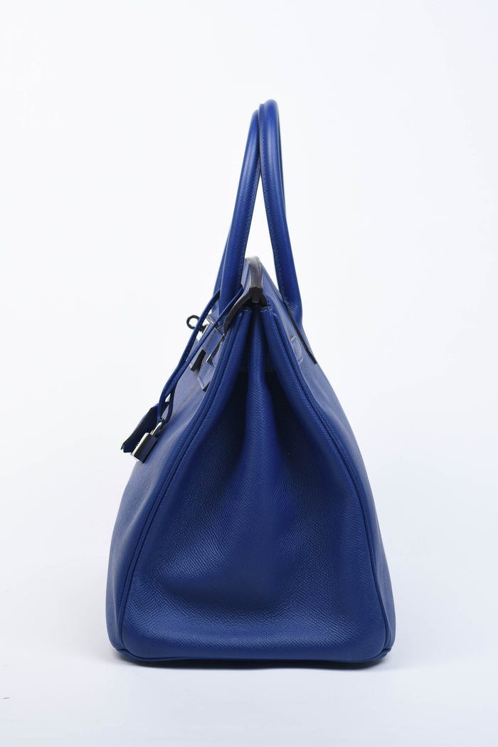 2014 Hermes Birkin 35cm in Blue France Epsom Leather with SHW