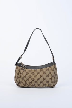 Vintage Gucci Monogram Canvas Pochette Shoulder Bag