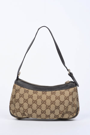 Vintage Gucci Monogram Canvas Pochette Shoulder Bag