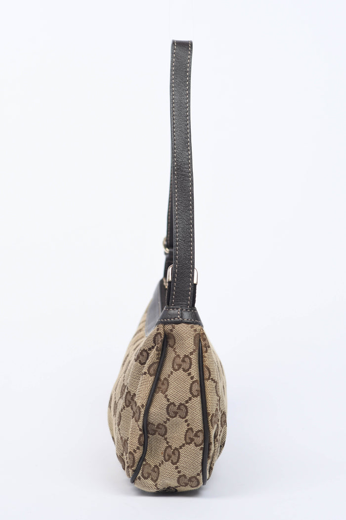Vintage Gucci Monogram Canvas Pochette Shoulder Bag
