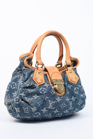 2000s Louis Vuitton Denim Monogram Pleaty Top Handle Bag