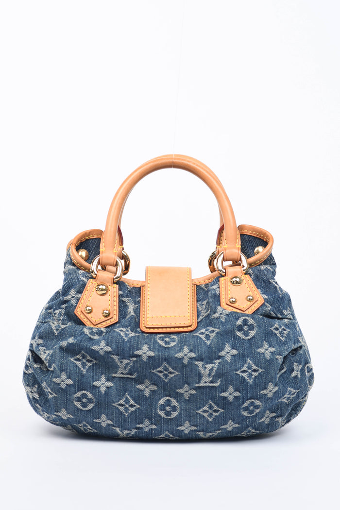 2000s Louis Vuitton Denim Monogram Pleaty Top Handle Bag