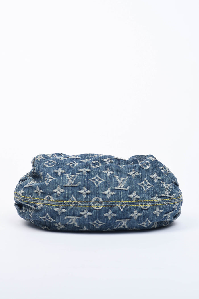 2000s Louis Vuitton Denim Monogram Pleaty Top Handle Bag