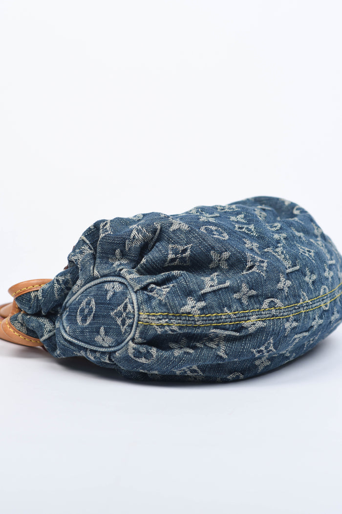 2000s Louis Vuitton Denim Monogram Pleaty Top Handle Bag