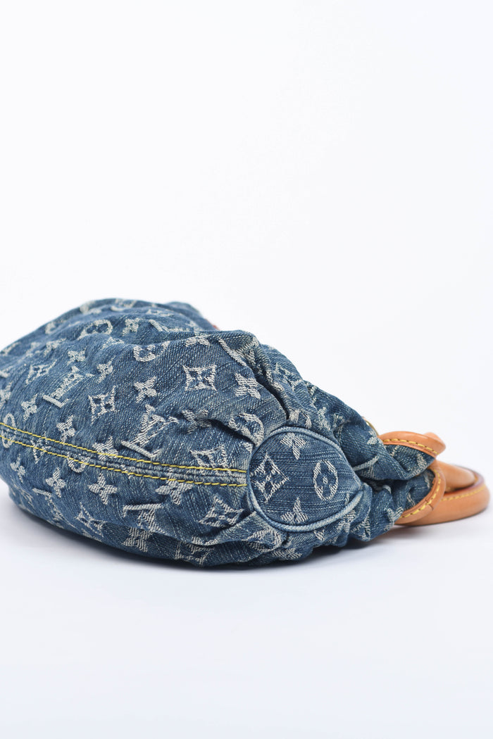 2000s Louis Vuitton Denim Monogram Pleaty Top Handle Bag
