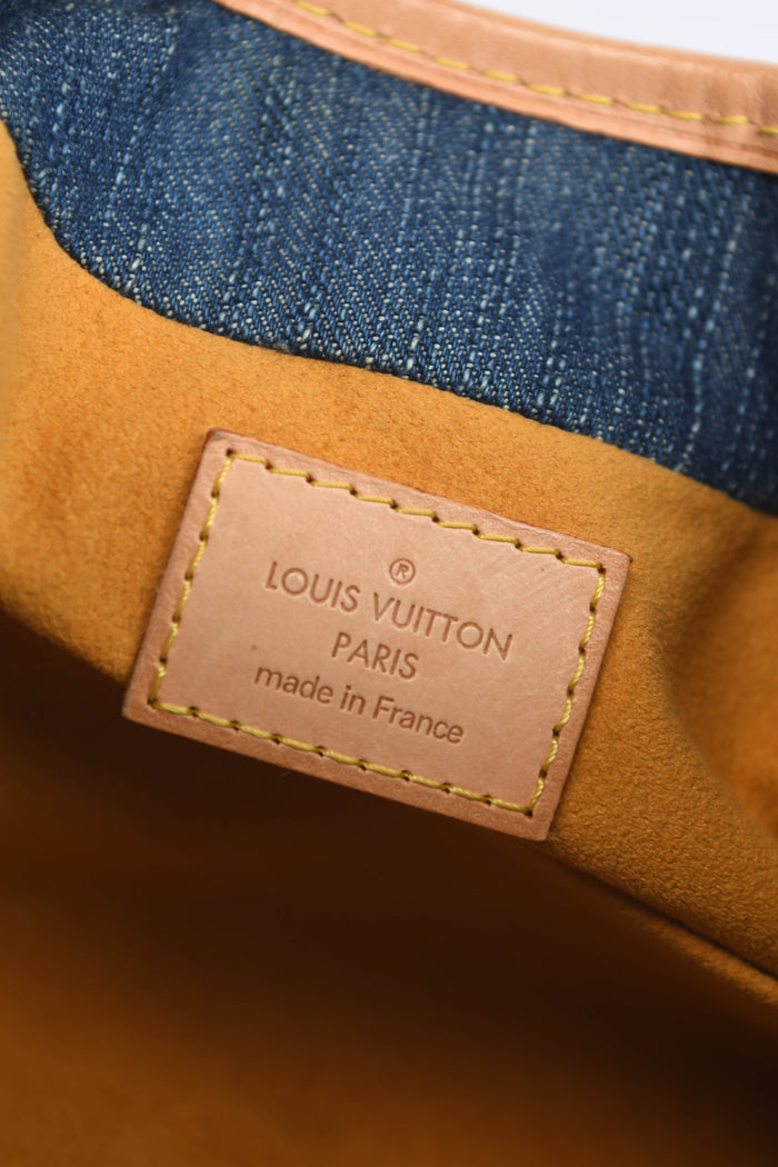 2000s Louis Vuitton Denim Monogram Pleaty Top Handle Bag
