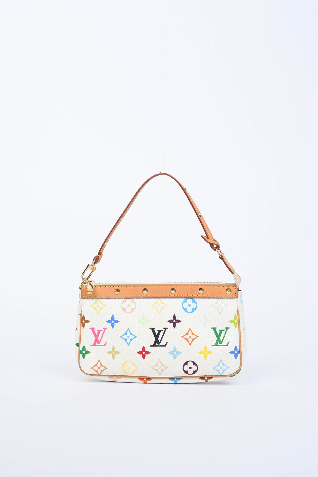 2000s Louis Vuitton x Takashi Murakami White Multicolour Pochette Accessoires