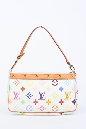 2000s Louis Vuitton x Takashi Murakami White Multicolour Pochette Accessoires