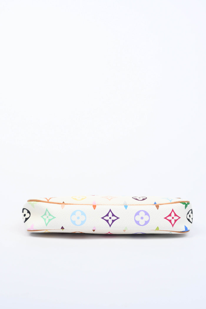 2000s Louis Vuitton x Takashi Murakami White Multicolour Pochette Accessoires