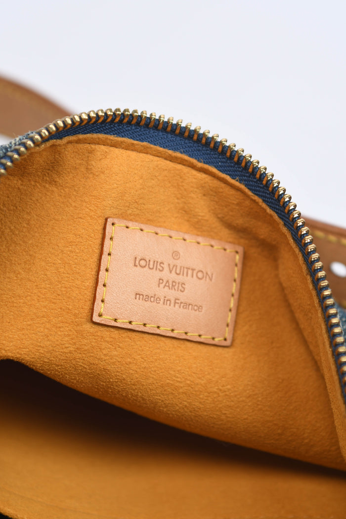 2000s Louis Vuitton Blue Denim Baggy PM Monogram Shoulder Bag