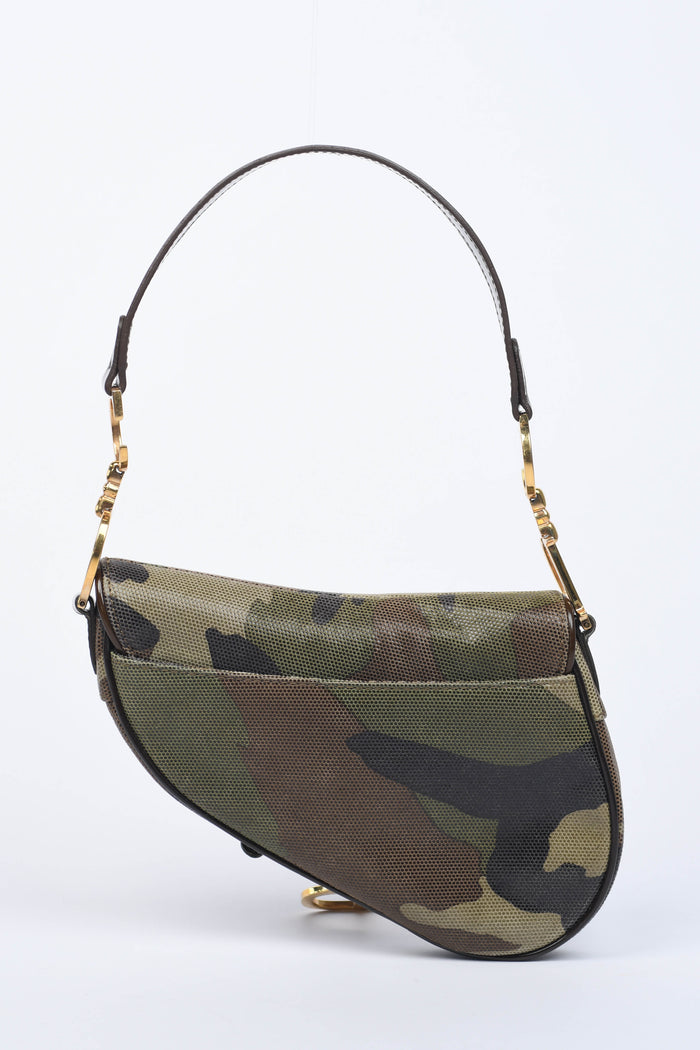 RARE 2000s Christian Dior Camo Mini Saddle Bag